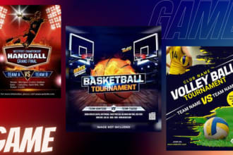 design basketball, baseball, and volleyball, poster, flyer, and banner