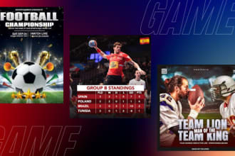 design creative sports posters, flyers, and banners for you