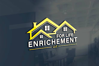 design a real estate business logo with a branding