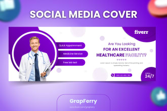 design social media banner ,facebookm,linkedin cover and  web design youtube