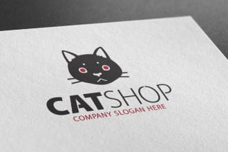 design cute logo for pet, store, animal, kids, product, cartoon