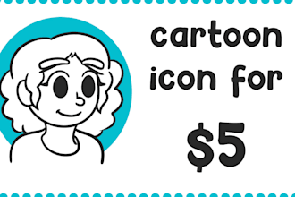 Review  draw cartoon minimalist simple icon commission