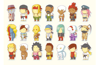 draw you or anyone in this cute chibi cartoon scribblenaut  style