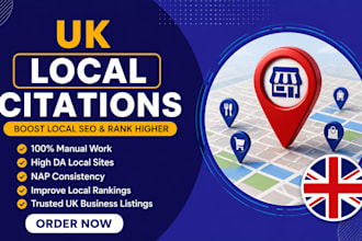 create 300 UK local citations and business directories