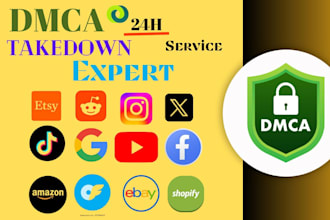 takedown leaked infringing fb,reddit,twitter,ig,tiktok,yt,google under dmca