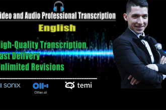 do english transcription for any video or audio