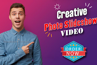 create  professional photo slideshow video with background music
