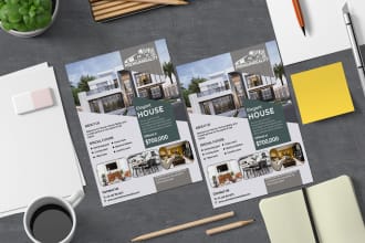 design a clean modern real estate flyer, real estate brochure