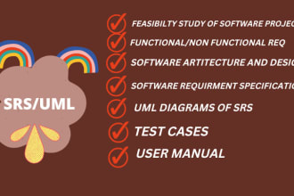 write software requirement specification or uml diagram