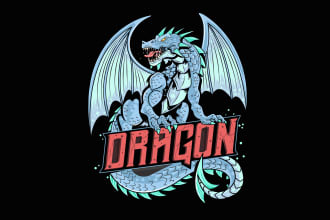 create amazing dragon mascot logo with unlimited revisions