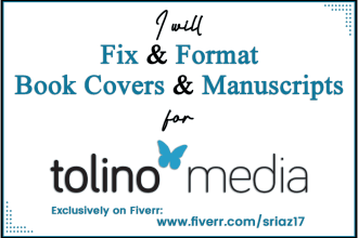 fix, format, edit book covers, manuscripts for tolino media