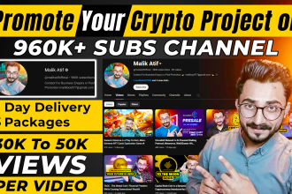 promote your crypto project on my big youtube channel