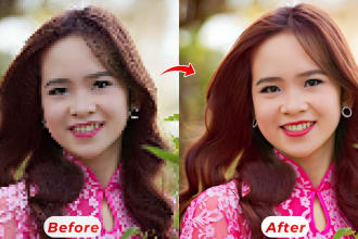 fix blurry photos, uspcale and enhance low resolution photos