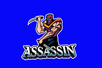 design vintage assassin mascot logo with free source file