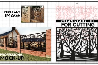 convert your image to a clean dxf file with a mock up