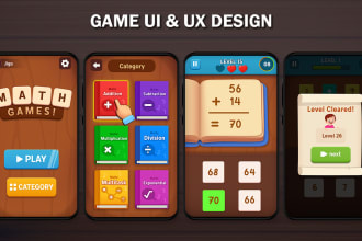 design a mobile game UI and UX graphics mobile design