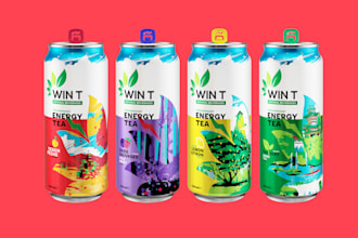 design a modern beer, energy drink, and beverage can