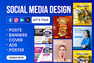 design social media posts, instagram posts, and facebook banner ads