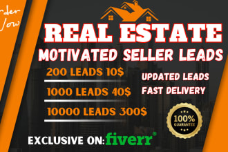 provide motivated seller real estate leads with skip tracing