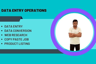do data analysis, data entry, and product listing job