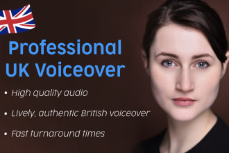 provide engaging female british voiceover