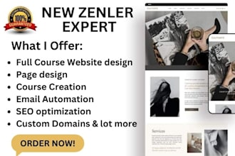 set up new zenler online course website and funnel