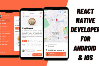 develop ios and android mobile app using react native or expo