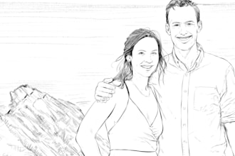 draw a digital pencil drawing from a photo