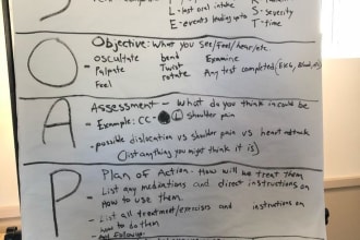 write soap notes, differential diagnoses, and care plans