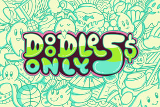 create wonderful hand drawn doodle illustrations