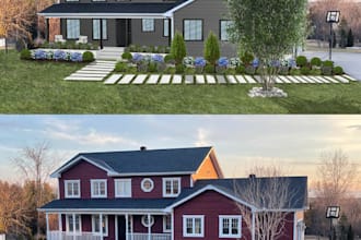 photoshop color material edit house exterior interior photo