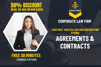 be your contract lawyer to draft agreements and contracts