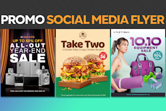 design promo or sale social media fliers