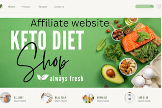 design keto diet clickbank affiliate website for making money