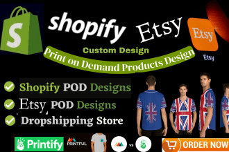print on demand etsy products, shopify print on demand products printify pod VA