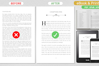 do book formatting, paperback, hardcover, ebook formatting and layout design