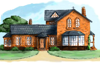 architectural sketch contact me before making an order