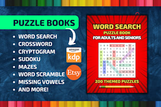 create a high quality puzzle book for KDP or print