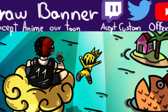 make o draw banner social media style anime o cartoon