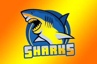 design creative  shark baseball mascot logo for your business