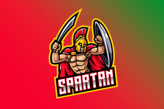design awesome spartan mascot logo with my own creative thinking
