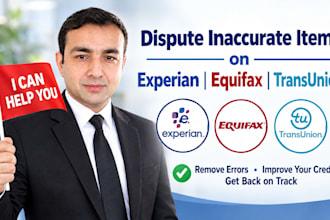 help you dispute inaccurate items on experian equifax and transunion
