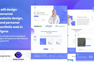design personal website design,  and personal portfolio web in figma
