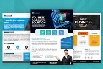 design corporate, business and marketing flyer, one pager, leaflet or media kit