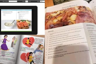 design cookbook, photobook, recipe book, picture book, or magazine