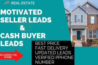 provide real estate motivated seller leads and cash buyers list with skip trace