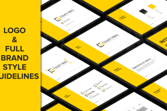 do a modern minimalist logo with brand style guides and identity