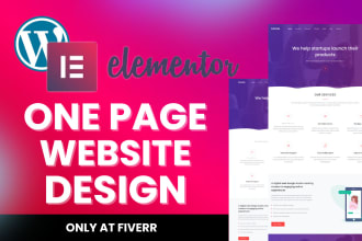 do one page website or single page website or wordpress landing page design