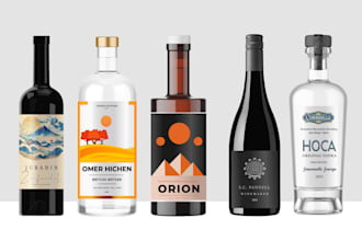 design print ready vodka label, rum label, beer label and wine labels