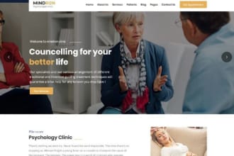 design counseling, healthcare, mental health, and psychotherapist website